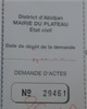 01 - Reçu de demande d'actes